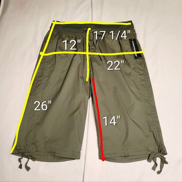 Who's That Girl? NEW Drawstring Stretch Casual Crop Utility Pants Olive Green 1X - Picture 9 of 9